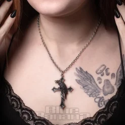 Alchemy Gothic Crux Corvis Necklace (Silver)
