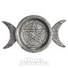 Alchemy Triple Moon Trinket Dish & Candle Holder (Silver)