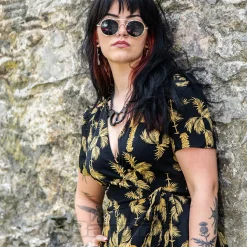 Banned Carol Golden Hour Wrap Dress (Black)