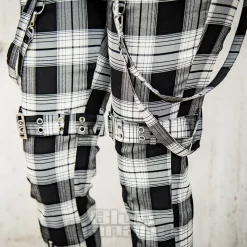 Banned Nocturne Buckle Trousers (Black/White)