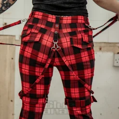 Banned Nocturne Buckle Trousers (Black/Red)