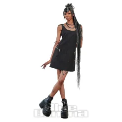 Banned No Rules Buckle Mini Dress (Black)