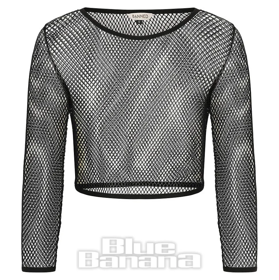Banned No Rules Fishnet Top (Grey)