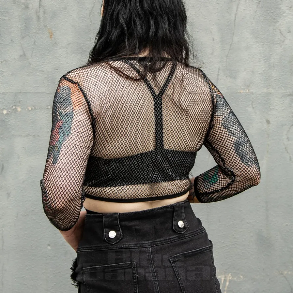 Banned No Rules Fishnet Top (Grey)