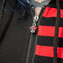 Banned Shiori Front Zip Up Hoodie (Black/Red)