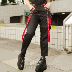 Banned Strappy Paxt Trousers (Black/Red)