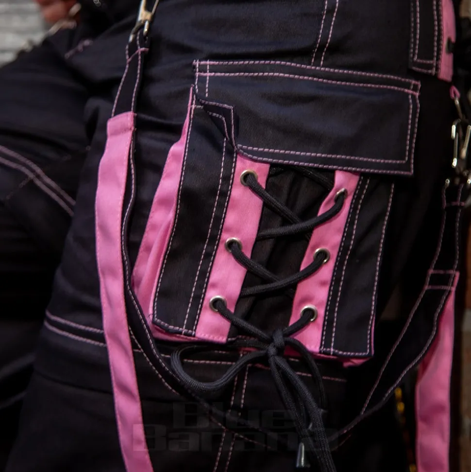 Banned Strappy Paxt Trousers (Black/Pink)