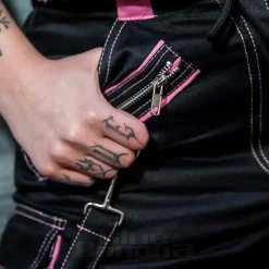 Banned Strappy Paxt Trousers (Black/Pink)