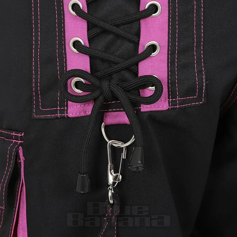 Banned Strappy Paxt Trousers (Black/Pink)
