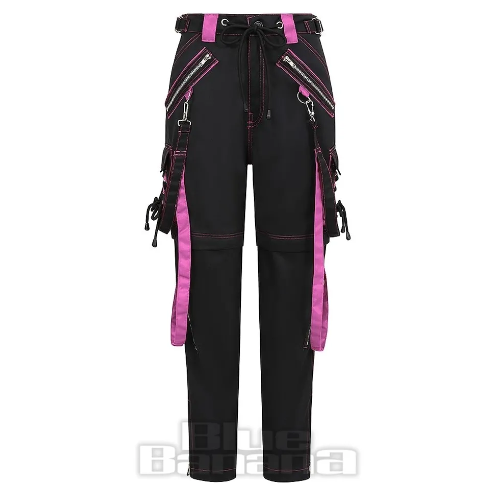 Banned Strappy Paxt Trousers (Black/Pink)
