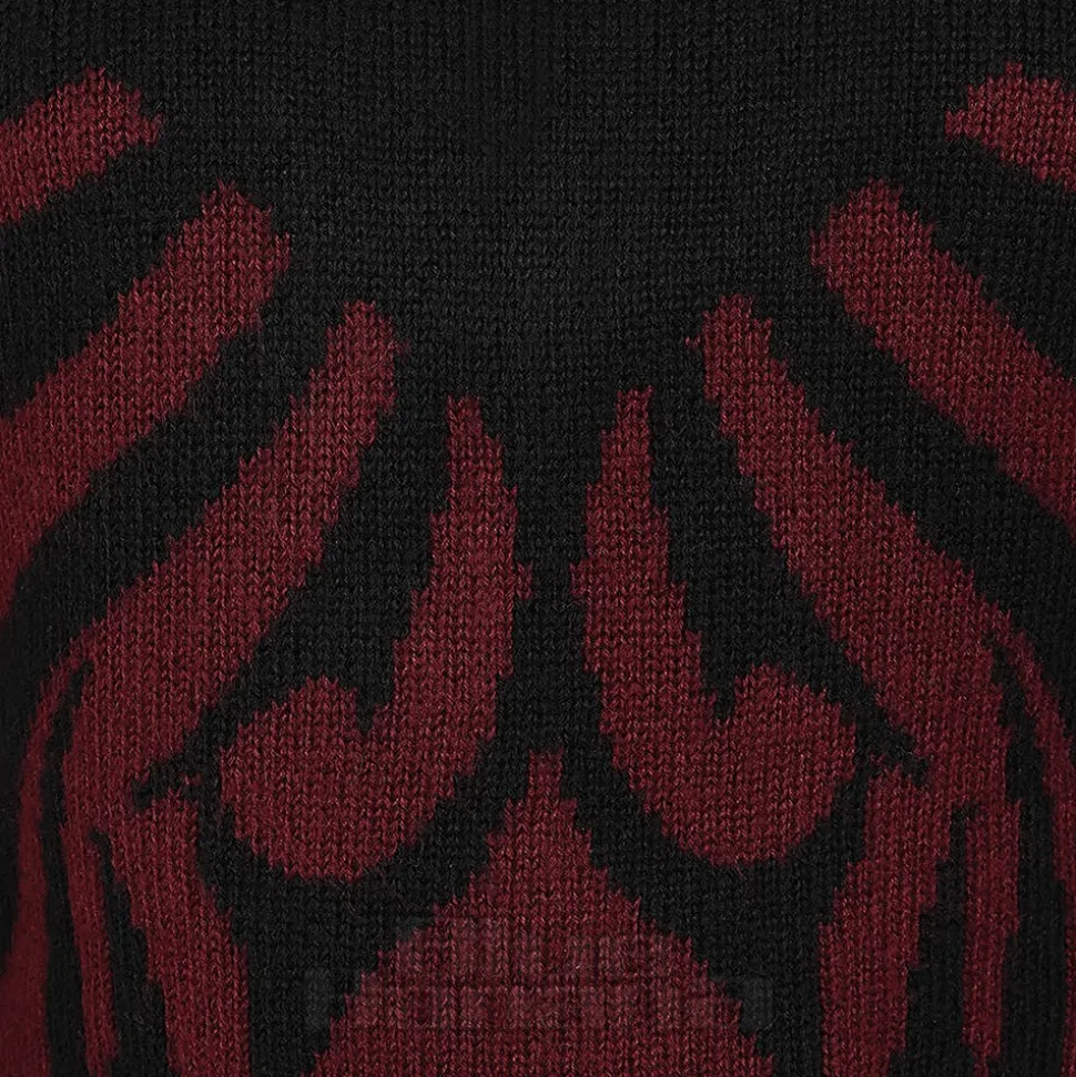 Banned Toxic Love Cropped Jumper (Black/Burgundy)