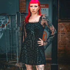 Banned Velvet Bloodletting Mini Dress (Black)