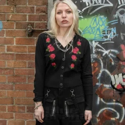 Banned X Blue Banana Roses Cardigan (Black)
