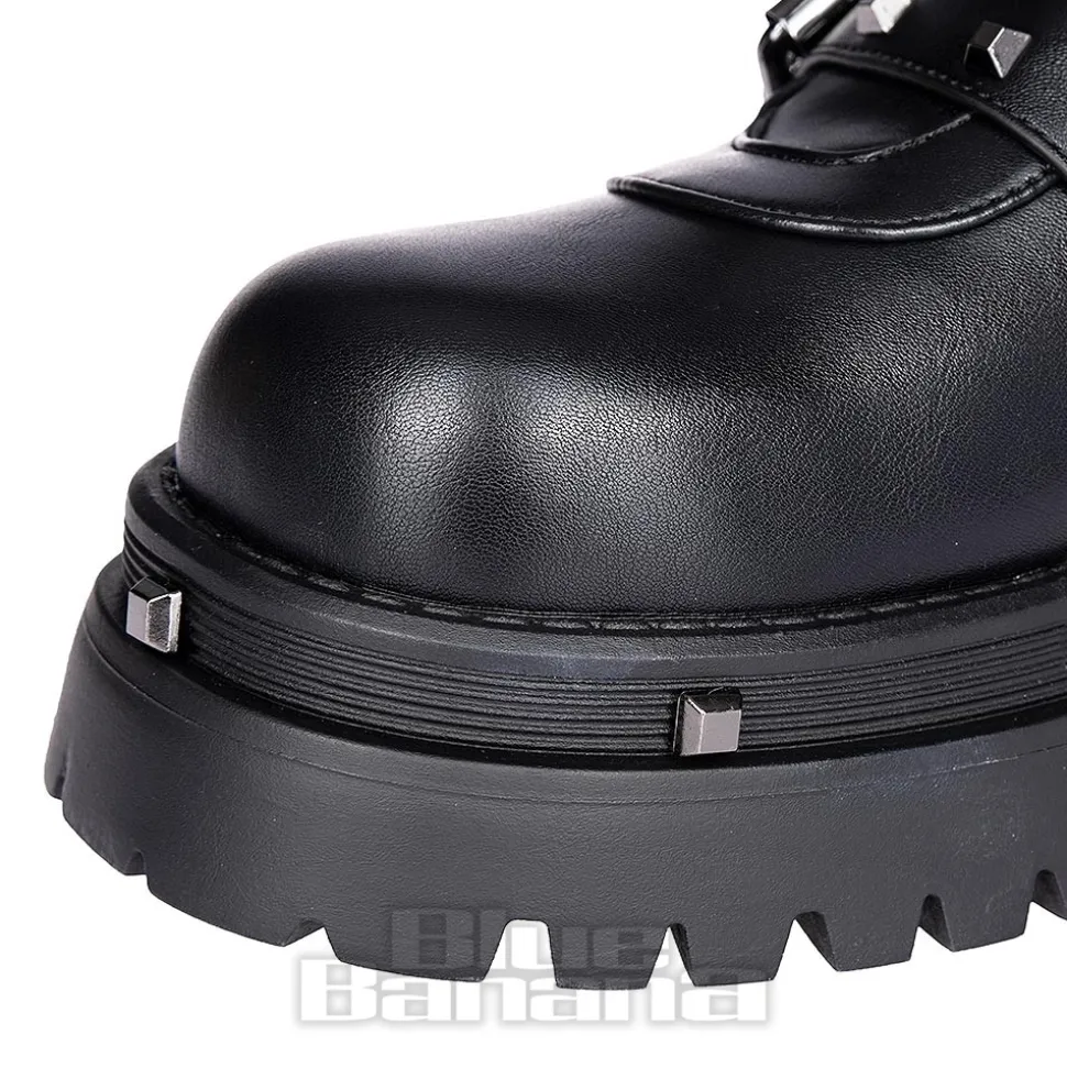 Bleeding Heart Buckle Boots (Black)