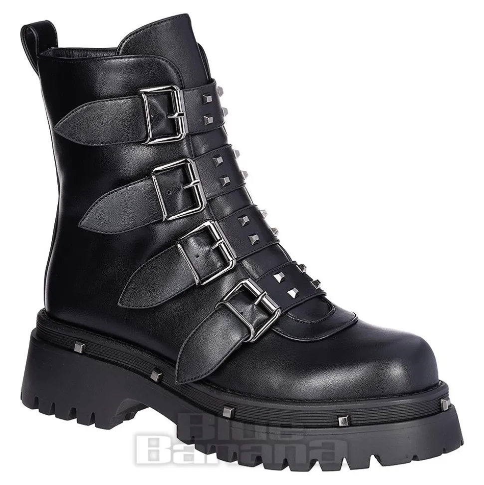 Bleeding Heart Buckle Boots (Black)