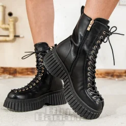 Bleeding Heart 15-Eye Boots (Black)