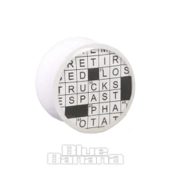 Blue Banana Acrylic Crossword Plug 4-22mm (White)