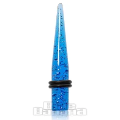 Blue Banana Acrylic Glitter Ear Stretcher 2-10mm (Blue)