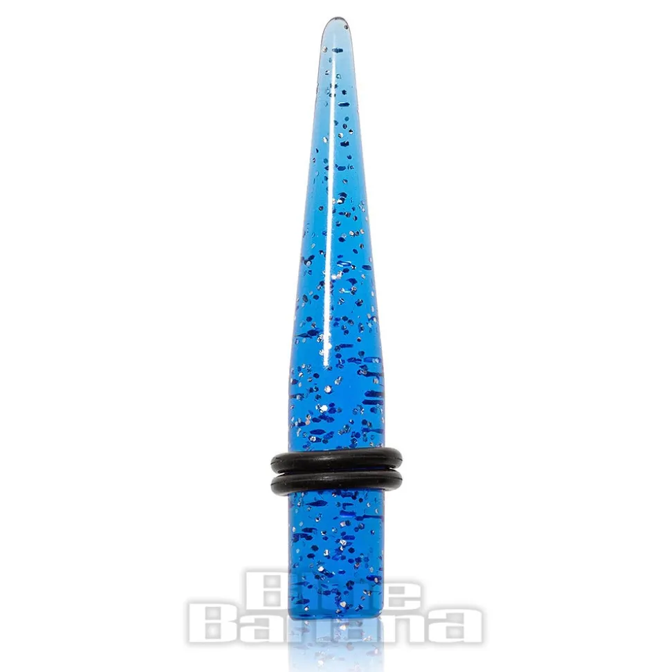 Blue Banana Acrylic Glitter Ear Stretcher 2-10mm (Blue)