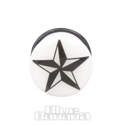 Blue Banana Acrylic Glow Nautical Ear Plug 3-12mm (White)