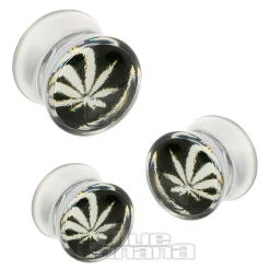 Blue Banana Acrylic Leaf Ear Plug 6-14mm (Clear)