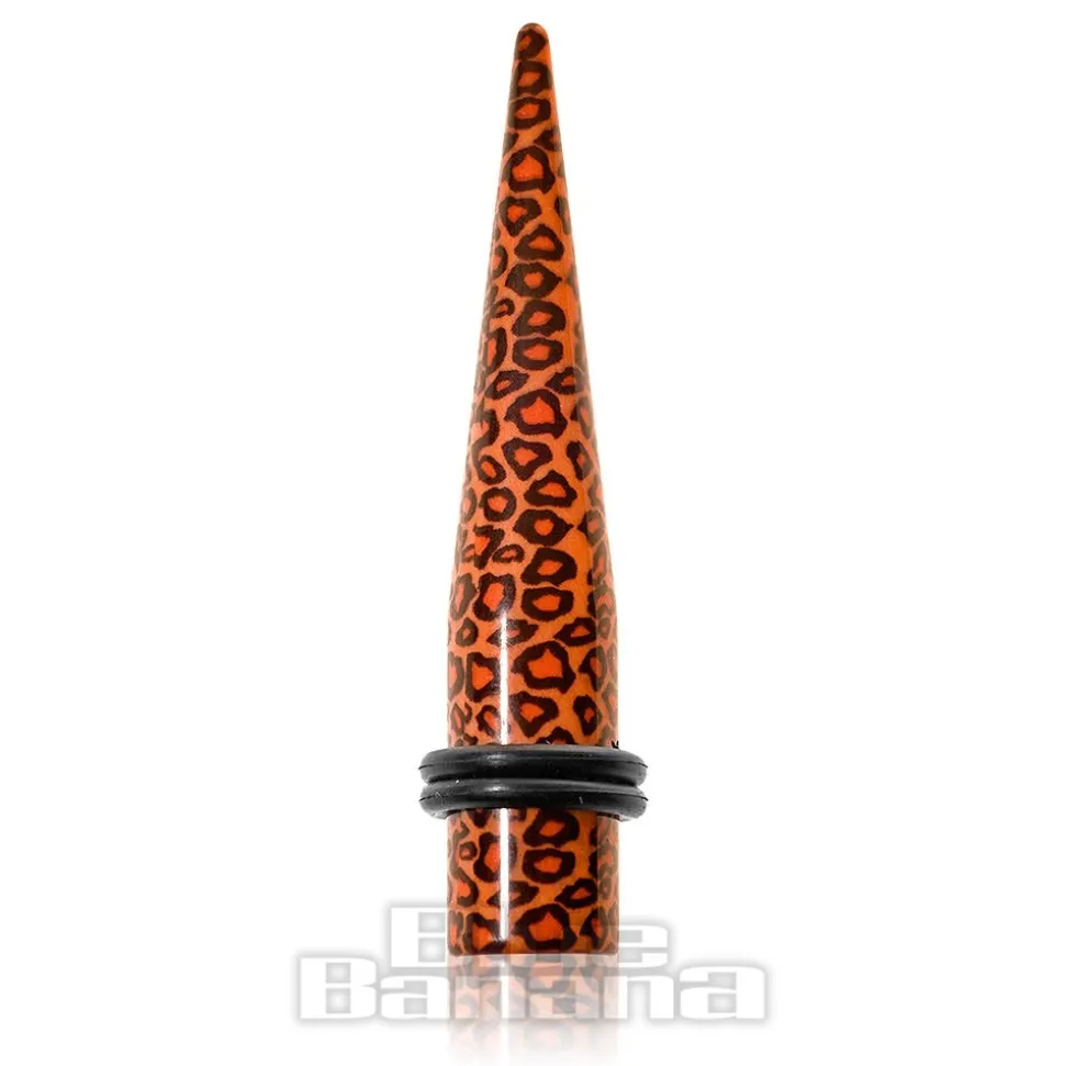 Blue Banana Acrylic Natural Leopard Ear Stretcher (Black/Brown)