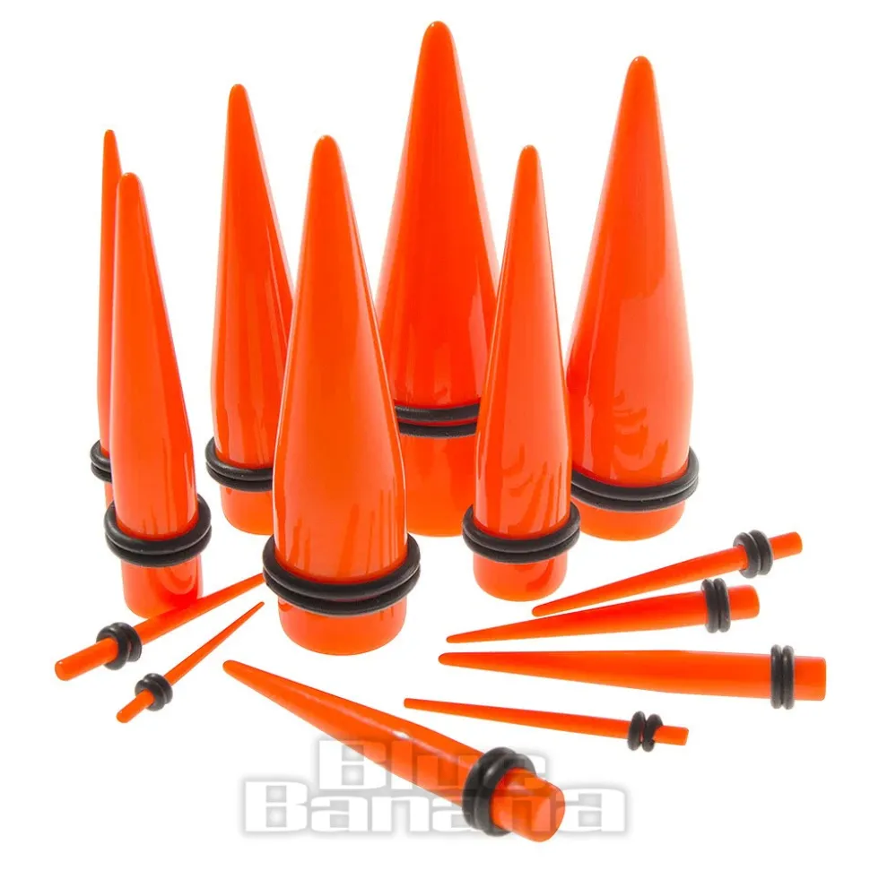 Blue Banana Acrylic Neon Ear Stretcher (Orange)