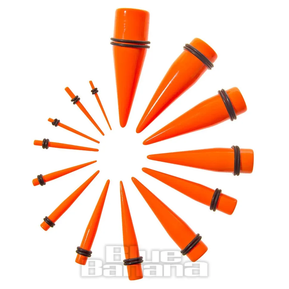 Blue Banana Acrylic Neon Ear Stretcher (Orange)