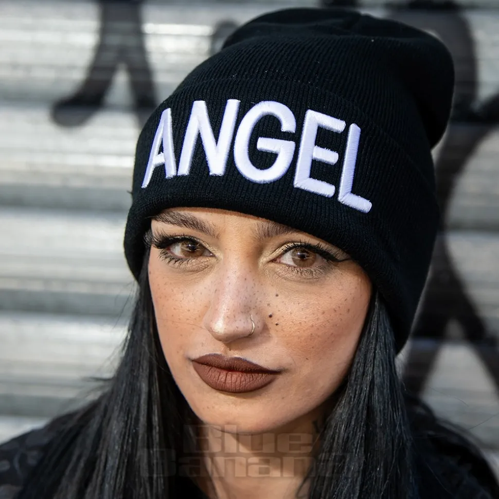 Blue Banana Angel Beanie Hat (Black)