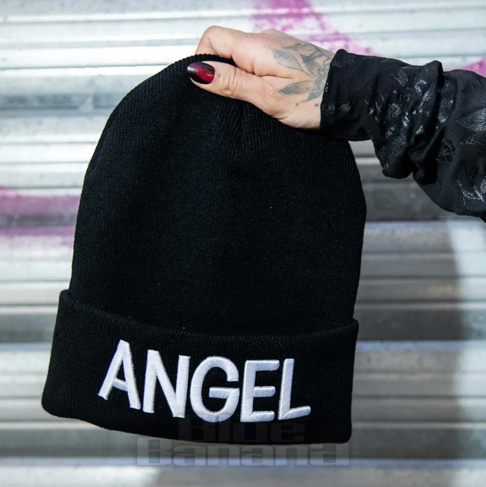 Blue Banana Angel Beanie Hat (Black)