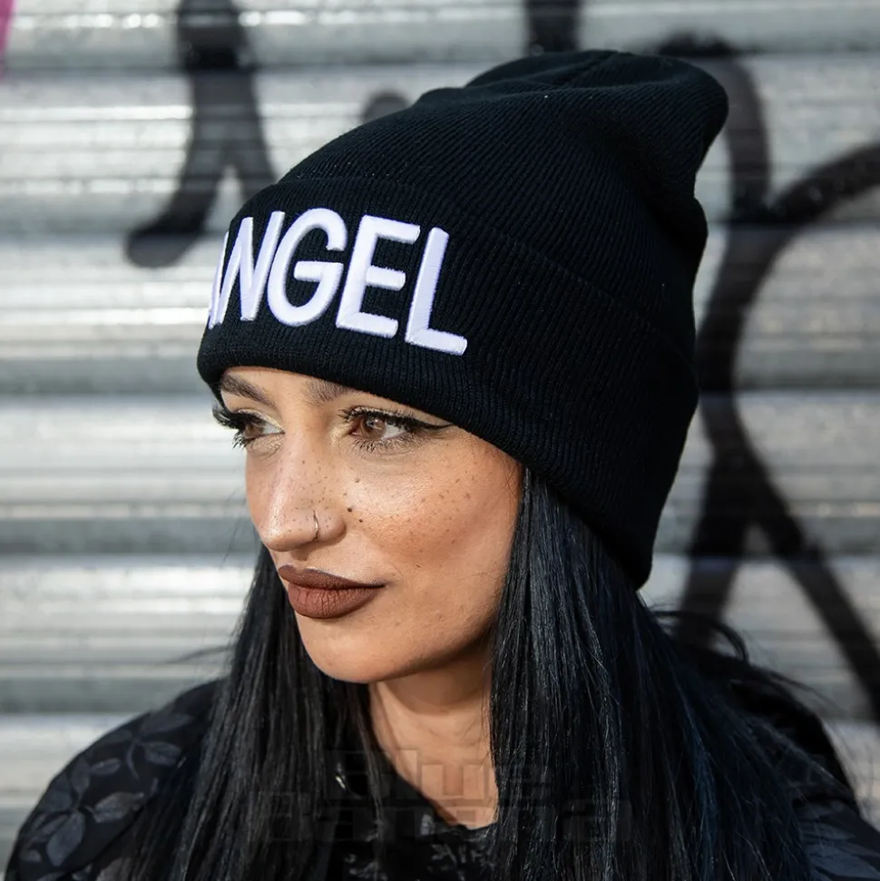 Blue Banana Angel Beanie Hat (Black)