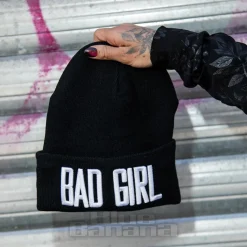 Blue Banana Bad Girl Beanie Hat (Black)