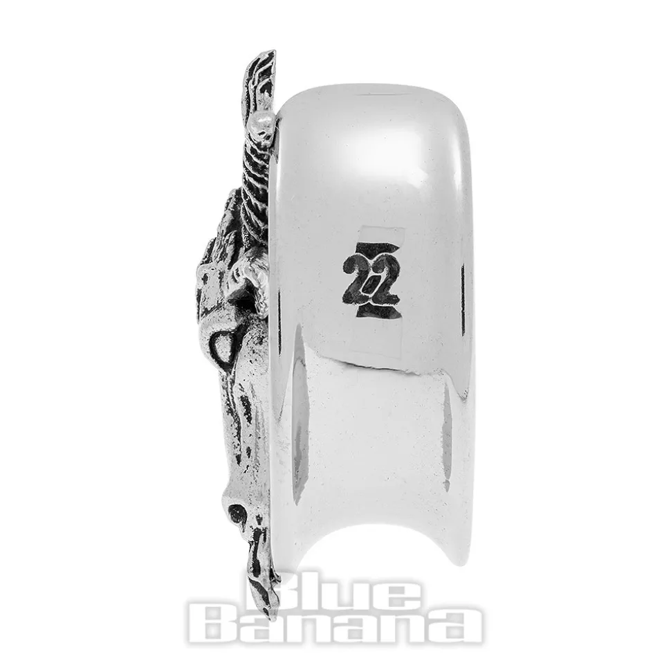 Blue Banana Baphomet Surgical Steel Tunnel (Silver)