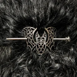 Blue Banana Bat Cut Out Hair Pin (Silver)