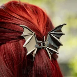 Blue Banana Bat Wings Hair Clip (Black)