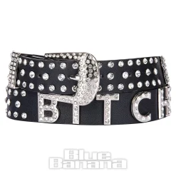Blue Banana Bitch Belt (Black/Crystal)