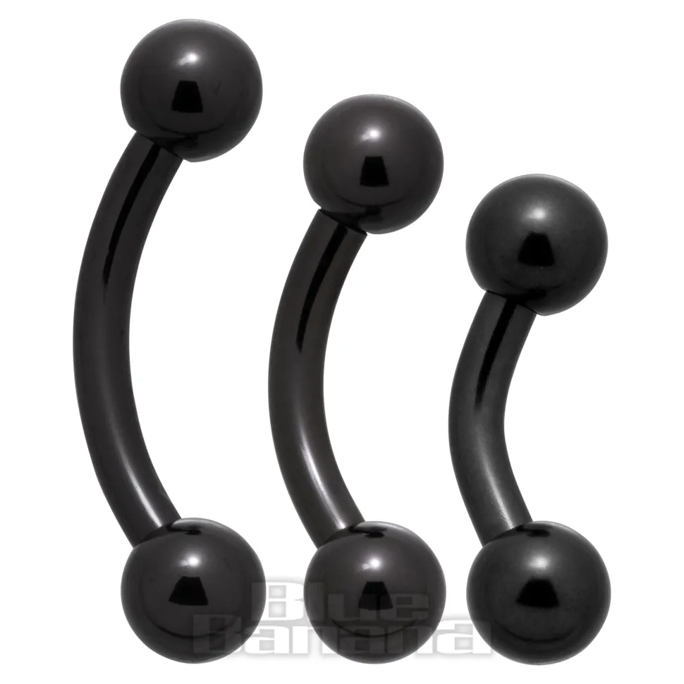 Blue Banana Black Titanium Curved Barbell (Black)