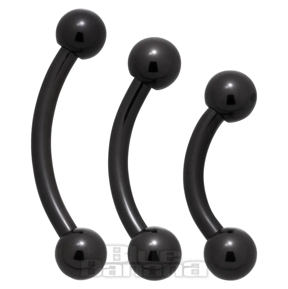 Blue Banana Black Titanium Curved Barbell (Black)