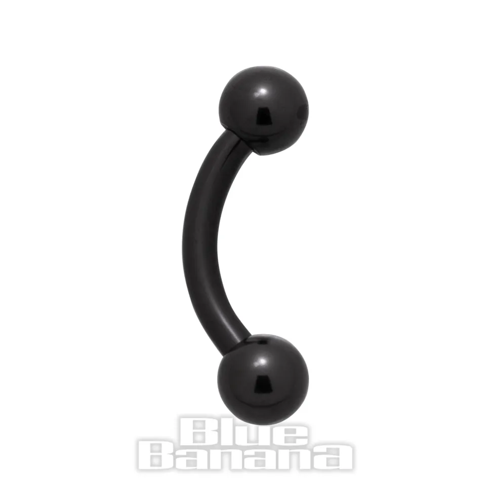 Blue Banana Black Titanium Curved Barbell (Black)