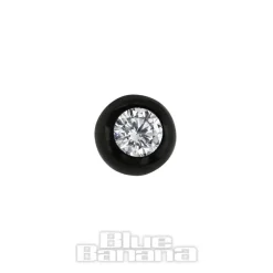 Blue Banana Black Titanium 4mm Jewelled Ball (Crystal)