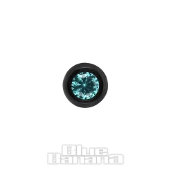 Blue Banana Black Titanium 3mm Internally Threaded Jewelled Ball (Zircon)