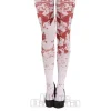 Blue Banana Blood Splatter Tights (White/Red)