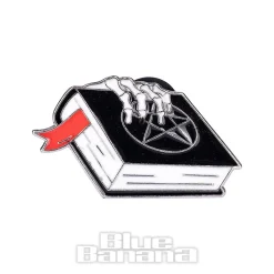 Blue Banana Book Pin Badge (Black)
