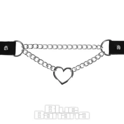 Blue Banana Chain Heart Choker (Black)