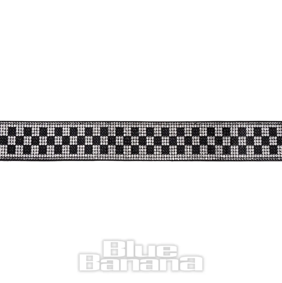Blue Banana Checkerboard Crystal Belt (Black/White)