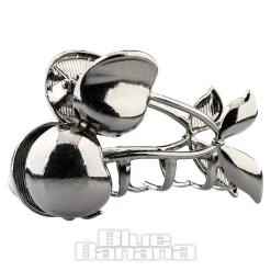 Blue Banana Cherry Hair Clip (Silver)