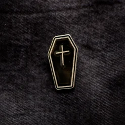 Blue Banana Coffin Pin Badge (Black)