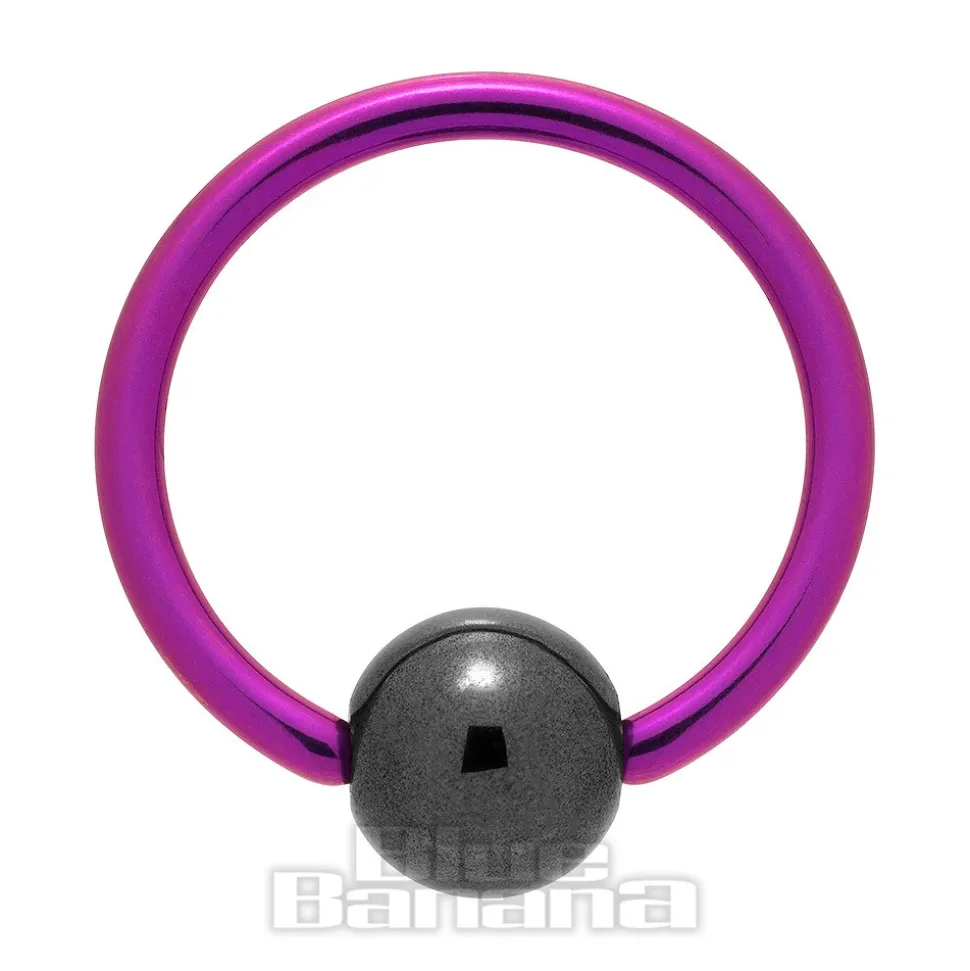 Blue Banana Coloured Titanium 1.2mm BCR (Purple/Black)