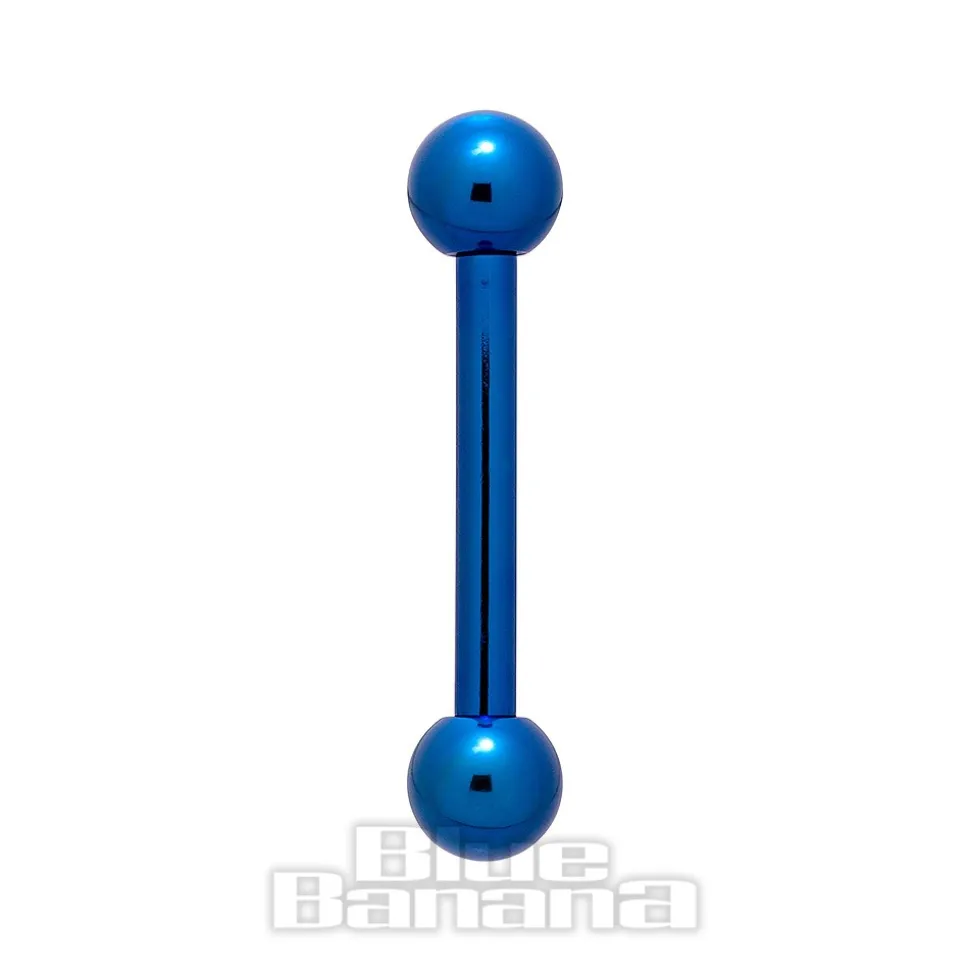 Blue Banana Coloured Titanium 1.6mm Barbell (Blue)