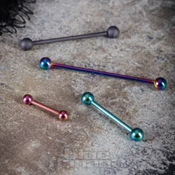 Blue Banana Coloured Titanium 1.6mm Barbell (Turquoise)